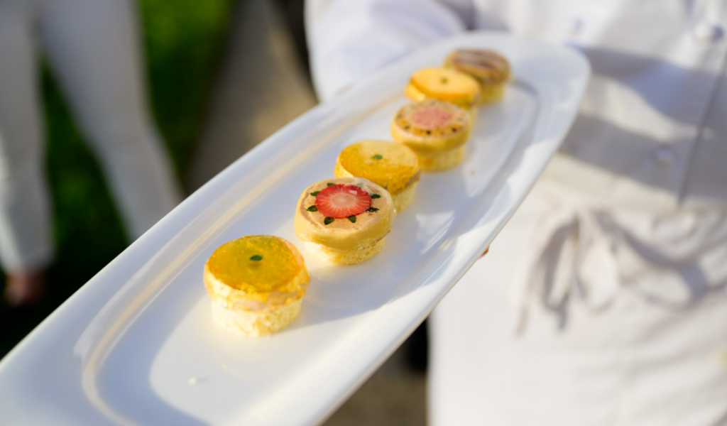 An In-Home Chef Experience in the Bay Area providing exquisite desserts for a corporate event.