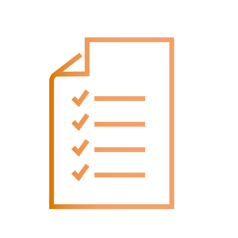 Line art of a paper with checkmarks, perfect for keeping track of tasks during corporate event catering.